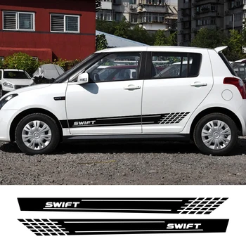 2GAB Automašīnu Durvju Sānu malas Uzlīmes Suzuki Swift Sport Wrap Racing Uzlīmes Auto Ārējo Dekoru DIY Vinila Plēve Auto Piederumi