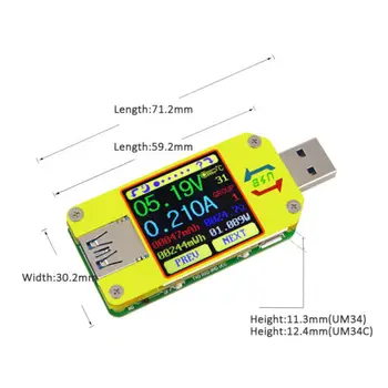 UM34C USB 3.0 Tipa C Sprieguma, Strāvas Mērītāja Testeri akumulatoru uzlādes + Android APP