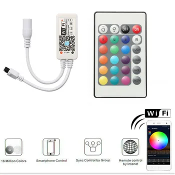 16Million krāsas kontroles mūzikas Wifi RGB / RGBW led kontrolieris viedtālrunis un taimera režīms magic mājas mini wifi led rgb kontrolieris