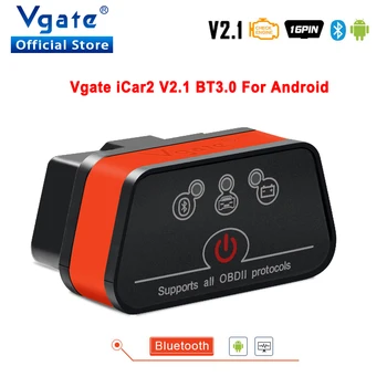Vgate iCar2 ELM327 automašīnu Diagnostikas (OBD OBD2 Skeneris Auto Instruments Bluetooth iCar 2 Vgate Elm 327 v2.1 odb2 Kodu lasītājs PK elm327 V1.5