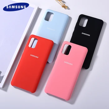 Samsung Galaxy A51 Šķidro Silikonu Gadījumā Original Soft-Touch Apdare Aizsardzības Vāks A11 A31 A41 A71 5G A715F A515F Ar Logo