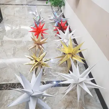Dropshipping！3D Sprādziena Zvaigžņu Gaismu 18-Trīsstūris Salokāms Abažūrs Āra Ūdensizturīgs Joslas Posmā Ziemassvētku Radošā decoracion