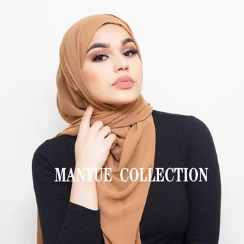 Šifona Hijab Šalle Vienkāršā Burbulis Galvas Lakatu Sievietes vienkrāsainu Ilgi, Šalles un Wraps Musulmaņu Hijabs Šalles Dāmas Foulard Femme