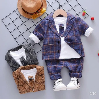 Bērniem Zēnu Apģērba Komplekts Pavasara Rudens Modes Kaklasaiti Krekli+džentlmenis Uzvalks+bikses 3pcs Toddler Zēni, Ziemassvētku Tērpiem