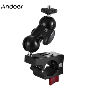 Andoer 25mm Stieņa Skava w/ Izskaidrotu Berzes Rokas Monitora Stiprinājums ar Vītni Dubultā Klaigas Rokas Gimbal Stabilizators