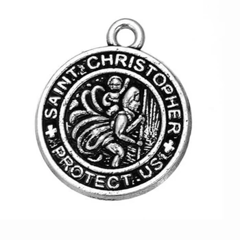 20Pcs St Saint Christopher aizsargāt mūs dāvanu reliģisko šarmu rotaslietas