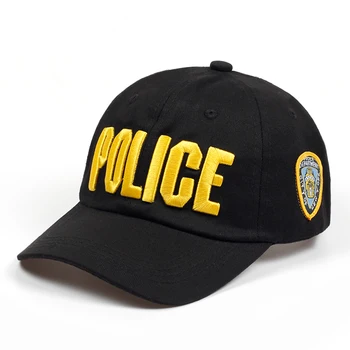 JAUNU Zīmolu Jaunums Modes Vēstule POLICIJAS Vīriešu Cepures Gadījuma Kokvilnas Beisbola cepure Sievietēm Vasarā Snapback Cepures Augstas Kvalitātes Kaulu