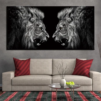 1 gab., audekls gleznošanai Dzīvnieku lauva istabas interjeru attēlu izdrukāt plakātu sienas mākslas Gleznas Moduļu artwrok