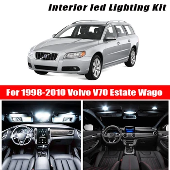 Par 1998-2010 Volvo V70 Īpašuma Vagonu Balta auto piederumi Canbus Bez Kļūdām, LED salona Apgaismojuma Lasīšanas Gaismas Komplektu, Kartes Dome Licen