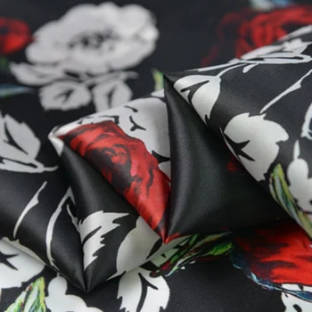Sarkanas rozes dizaina melnā grunts zīda organza auduma kāzu kleitu,SOZ120