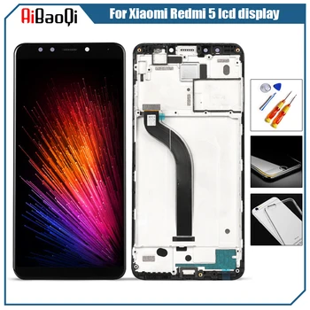 Par Xiaomi Redmi 5 skārienekrāns un LCD Displejs Xiaomi Redmi 5 Digitizer Sensora Paneļa Montāža 5.7 collu ar rāmi