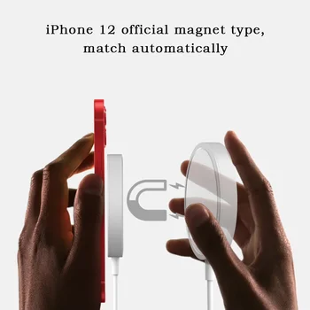 Bezvadu Lādētāju 15W Spēcīgu Magnētisko Ātru Lādētāju IPhone12 Pro Max Samsung Ātrās Uzlādes Drošu Bezvadu Lādētāja Adapteri