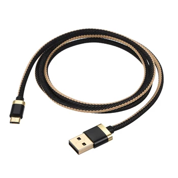 USB Type-C Demin Pīts Vads Lādētāja Kabeli Datu Pārsūtīšanas 1m