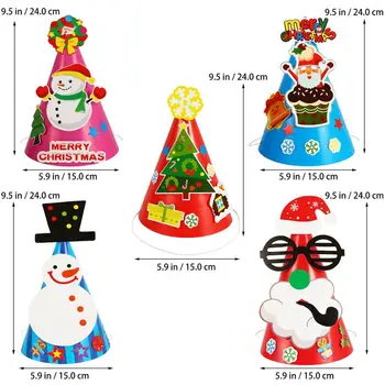 5gab Ziemassvētku DIY Papīra Cepuri pagatavošanas Komplekti DIY Amatniecības Materiāliem Radošo Cepures pagatavošanas Komplekti Rotājumi