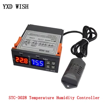 STC-3028 Digitālo Temperatūras un Mitruma Kontrolieris Termometru, Higrometru, Termostats SHT20 Sensora Zondi Inkubatoru 12/24/220V