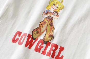 Sieviešu Cowgirl Drukāt Kultūru Tee Īsām Piedurknēm Kultūru T-krekls