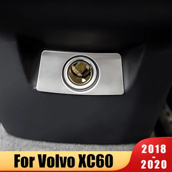 Volvo XC60 2018 2019 2020 Nerūsējošā Tērauda Auto Aizmugurējie Elkoņbalsti Lodziņā piepīpētāja Ostas Apdares Vizuļi Vāka Uzlīme Piederumi