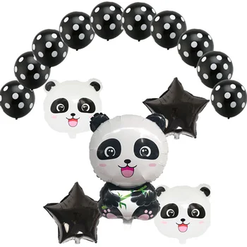15pcs/set Karikatūra Panda Ķīnas Nacionālo bagātību Folija Baloni zvaigzne un 2,8 g lateksa Balonu bērniem Dzimšanas dienas ballīti Piederumi