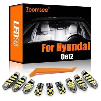 Zoomsee 9Pcs Interjera LED Hyundai Getz 2002. Līdz 2010. Gada Labāko Canbus Transportlīdzekļa Iekštelpu Dome Kartes nolasīšana Bagāžnieka Vieglo Auto Lampu Komplekts