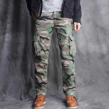 Retro Maskēties Kravas Bikses Vīriešu Ikdienas Kokvilnas Bikses Vaļīgas Baggy Harēma Taktiskās Bikses Militārās Armijas Stila Bikses Vīriešu Apģērbs