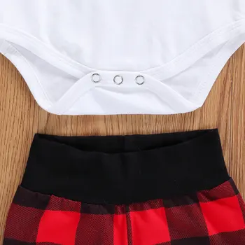 Pudcoco 3pcs Baby Boy Apģērbs Unikālo Vēstuli garām piedurknēm Jumpsuit Modes Pleds Bikses ar Cepuri 0 līdz 18 mēnešiem