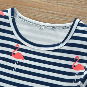 Vasaras Ikdienas Stila Bērnu Meitenes Toddler Bērniem, Baby Meitenes Flamingo Drukāt Svītrainām Princese Kleita Sundress Apģērbs Apģērbs
