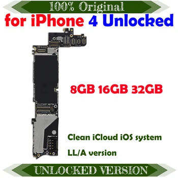 Bezmaksas Piegāde iphone 4 Mātesplates 16gb ar Šķeldu atslēgt Pilnīgu Loģikas Plates for iphone 4 4g Mainboard 8GB 32G aizstāt