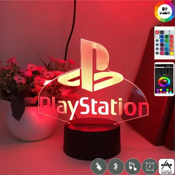 Pulkstenis Parastā Galda Lampa Playstation SCE Spēli Zīmola Unikālo Birthday Klāt, lai Bērni Dropship Tiešā Piegāde Atmosfēru Dekori