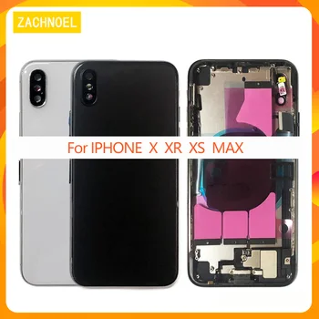 Iphone X XS XR ar Flex Kabelis Atpakaļ Mājokļu Pilnu komplektu Akumulatora Vāciņu Durvis Aizmugurē Vidū Rāmja Šasijas iphone XS Maks.