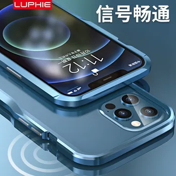 Luphie iPhone 12 11 Pro mini Max 7 8 Plus XR-X XS MAX Triecienizturīgs Bruņas Metāla Buferi Neregulāri Lietā Alumīnija Vāks