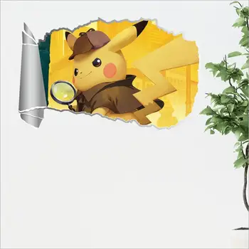 Pokemon Pikachu Tapetes bērnistabā Karikatūra Self-Uzlīmēšanu Pokbaby Apdare Pet Elf Dārgumu Sapnis, Sienas Uzlīmes, Rotaļlietas