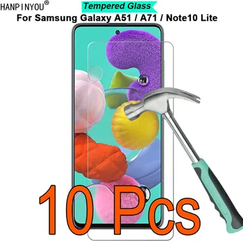 10 Gab./Daudz Par Samsung Galaxy A51 / A71 / Note10 Lite 9H Cietība 2.5 D Rūdīta stikla, Rūdīta Stikla Filmu Ekrāna Aizsargs Aizsargs