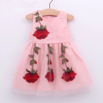 Ir 2021. Jaunā Pavasara Vasaras Bērnu Apģērbu Meitenēm Zīdaiņu Kleitu, Ziediem, Zīdaiņu Apģērbs Kleita Meitenēm Bērnu Drēbes, Kleitas Bērniem