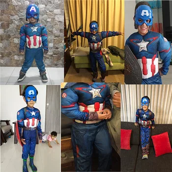 Bērnu Supervaronis MASKA Apmetņi Cosplay Spider Zēns Muskuļu Tērpu Bērnam Halloween Puse Kostīmi Bērniem Supervaroņa Apmetnis