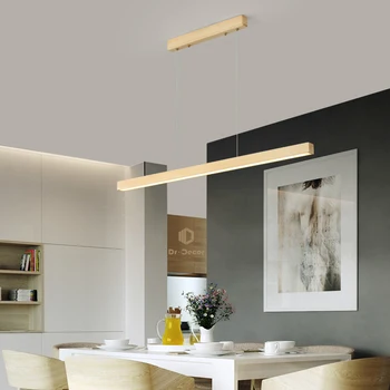 Mūsdienu LED Koka Kulons Gaismas Ēdamistabas Telpu Dekorēšana Mājas Dzīvojamā Istabā Mākslas Kulons Lampa Virtuvē Karājas Iekštelpu Apgaismojums