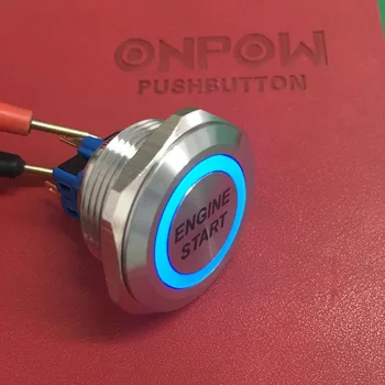 ONPOW 30mm 1NO1NC nerūsējošā tērauda iekārtas gredzenu izgaismotas ar LED MOTORA iedarbināšanas simbols spiedpogu slēdzi GQ30-11E/R/12V/S