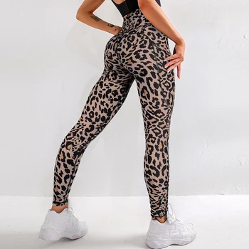 Augsta Vidukļa Zeķes Sievietēm Leopard Fitnesa Legging Sporta Leginsy Sporta Bezšuvju Tie Krāsošanas Leggins Push Up Bikses Treniņu Legging Sievietēm