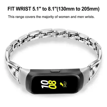 IWonow Diamond & Nerūsējošā Tērauda Watchband Samsung Galaxy Fit SM-R370 Rotaslietas Skatīties Joslā, Sieviešu, Vīriešu Siksna Aproce Aproce