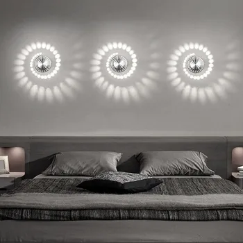 Nakts Gaisma LED Spirāli Caurumu Sienas Lampas Virsmas Instalētu LED Gaismas Gaismeklis, Gaismas Mājās, Alumīnija Sienas Lampas 2019