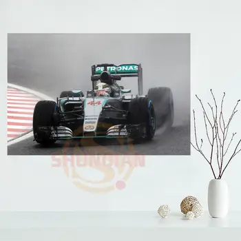 Lewis Hamilton Plakātu Pasūtījuma Satīna plakātu drukas audums auduma sienas plakātu drukas Zīda Auduma Drukāt
