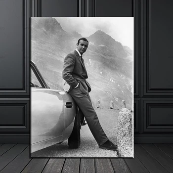ŠONS KONERIJS. 007, DŽEIMSA BONDA GOLDFINGER 1964, GOLDFINGER, kas VĒRSTI FILMU Mākslas Izdrukāt plakātu, uz audekla un kas paredzēti sienu apdare