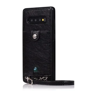 Ar Siksnu PU Leather Case For Samsung Galaxy Note 20 S20 Ultra Plus 10 9 8 S8 S9 S10 Plus S10e S7 Malas Karšu Slots Kaklarota