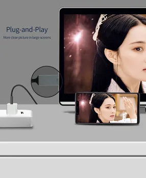 4K USBC C Tipa TV Video Adaptera Kabeli HDTV Ekrāna Spogulis Pārveidotājs Macbook Samsung S8 S9 S10+ S20 Piezīme 8 9 10 20