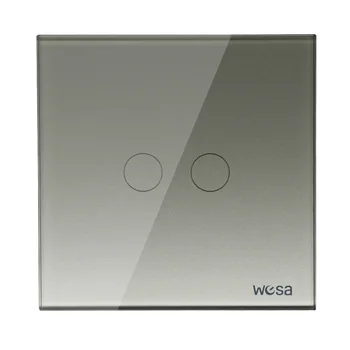 Jaunas Ielidošanas ES slēdžu Sienas Smart Touch Switch Pelēks Crystal Glass 2 Banda CMW-02 Veida Sienas ar Bezvadu Tālvadības Mājās