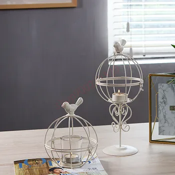 Amerikāņu Lauku dzelzs putnu būris antīko Svečturis apdare radošo mājas dzīvojamā istaba, bārs pusdienu galda romantiska apdare