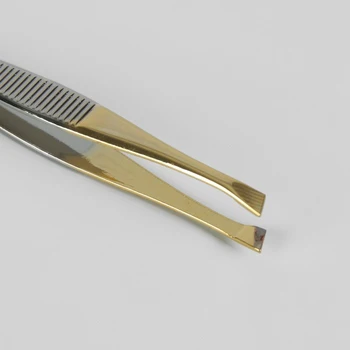 Slīpi pincetes, gara, 9 cm, sudrabs / zelts, RU-0142 Pincetes specifikācijas remonta instrumenti rokas