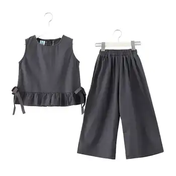 VIDMID Infant Baby Meitenes īsām Piedurknēm Top Krekls + bikses Komplekts Bērniem Vasaras Modes Apģērbu divdaļīgs Kostīms Meitene Apģērbs P1037