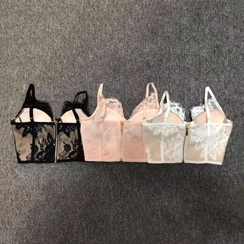 Ailigou 3 Krāsas, High Street Style Sexy V-veida Kakla Mežģīnes Top Sieviešu 2020. gadam Slavenību Dizaineru Modes Camis