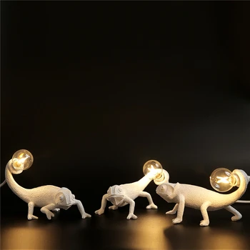 Ziemeļvalstu Seletti Ķirzaka Galda Gaismas Mūsdienu Gudrs LED Sveķu Dzīvnieku Hameleons Galda Lampas Bērnu Guļamistabas Gultas Deco Gaismas Ķermeņi,