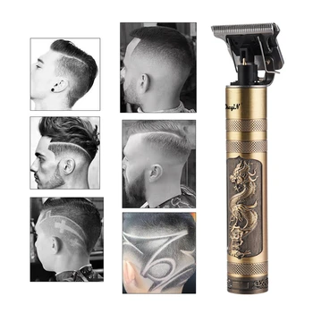 USB Lādējamu Ceramic Hair Clipper Pro T Asmens Frizētava 0mm Hair Clipper Bārdas Trimmeris Malu T-Outliner matu Griešana Vīriešiem, Matu Styler